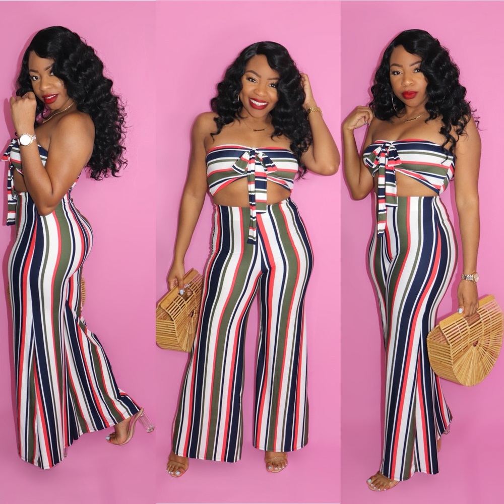 So Sassy Multi Color 2-Piece Pant Set - BOUTIQUE - Picture 1 of 1